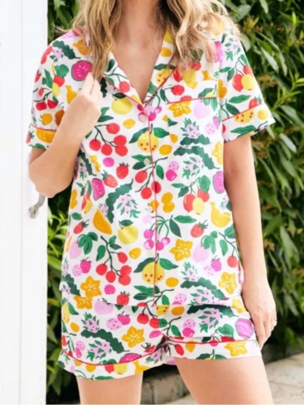 Printfresh Shorts Pajama Set in Smoothie Time/Cloud Size XL